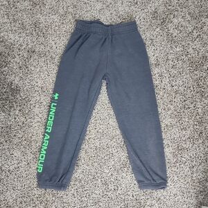 Under Armour Kids Charcoal Joggers with Neon Green Logo